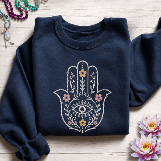Natural Hamsa Sweatshirt Navy