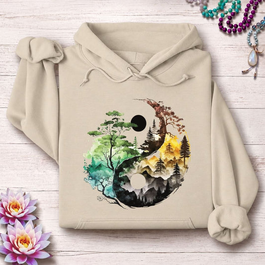 Nature Yin Yang Hoodie Sand