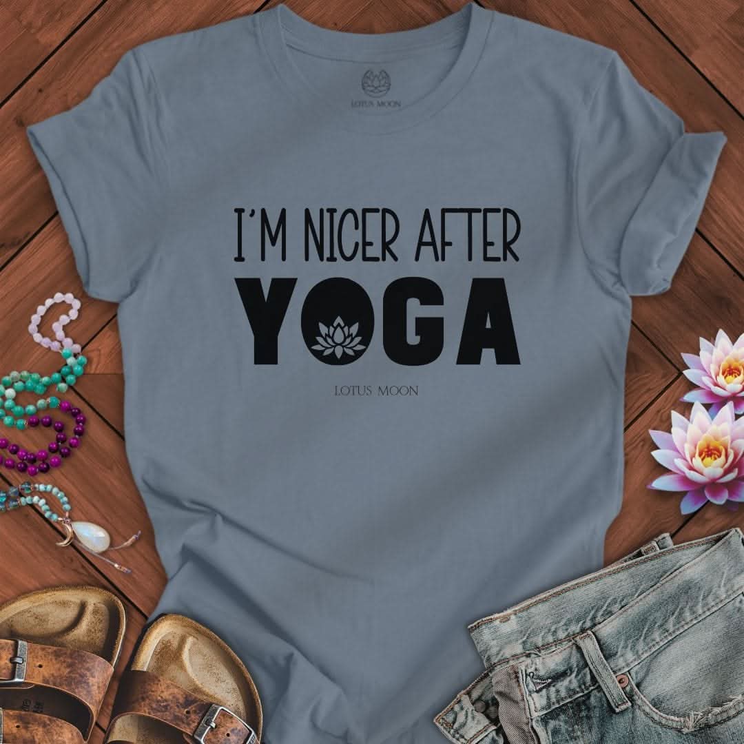 Nicer After Yoga Tee Steel Blue