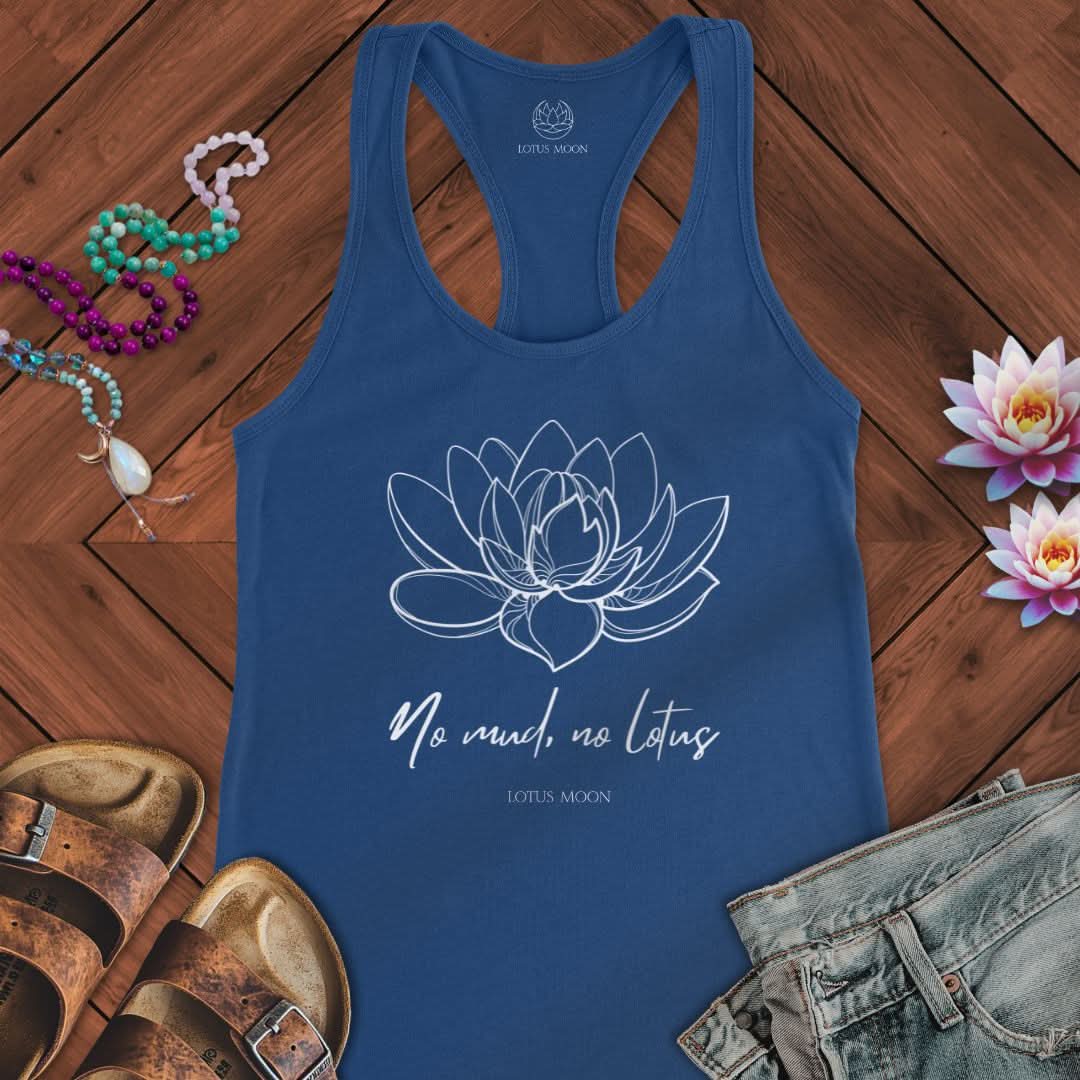 No Mud No Lotus Tank Solid Royal