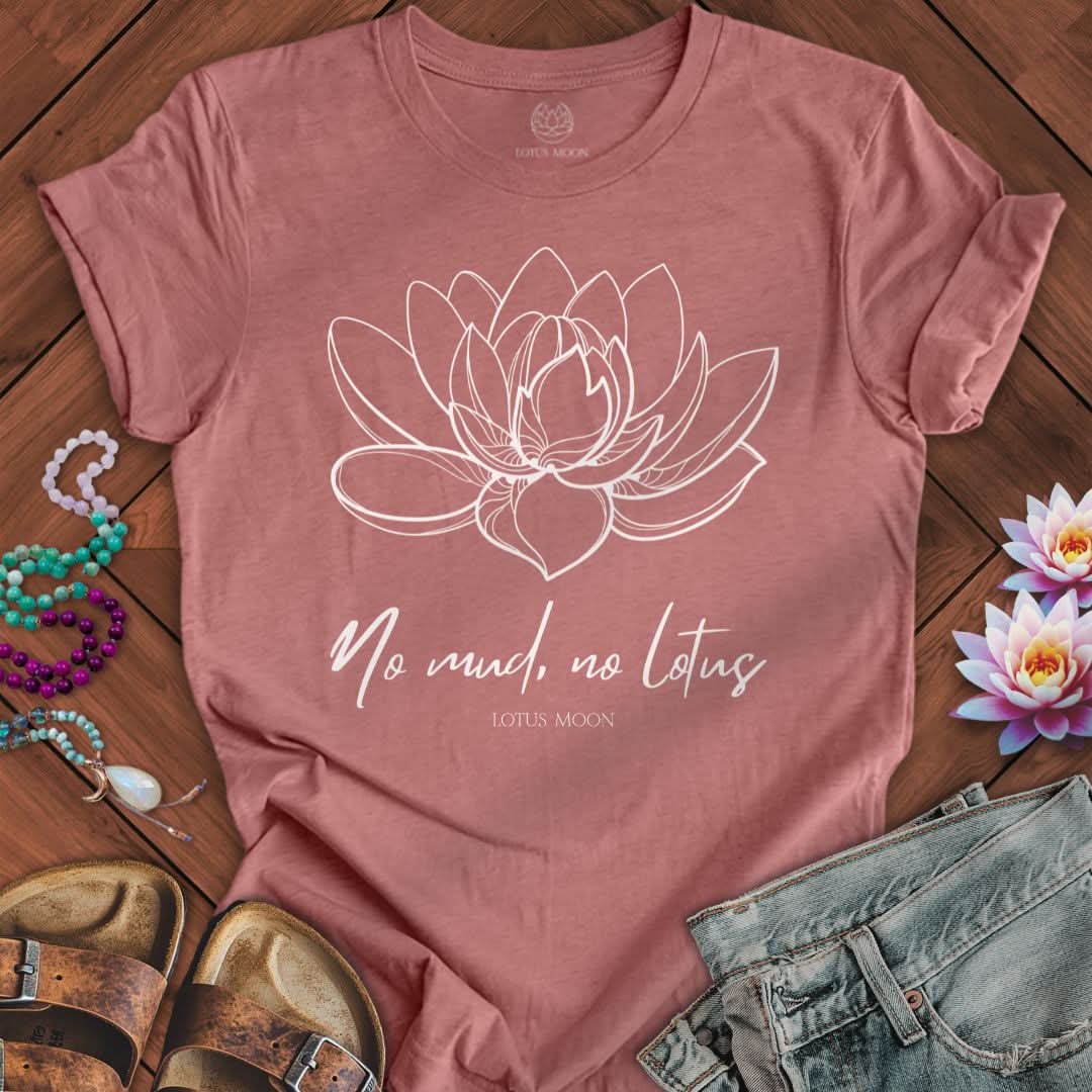 No Mud No Lotus Tee Heather Mauve