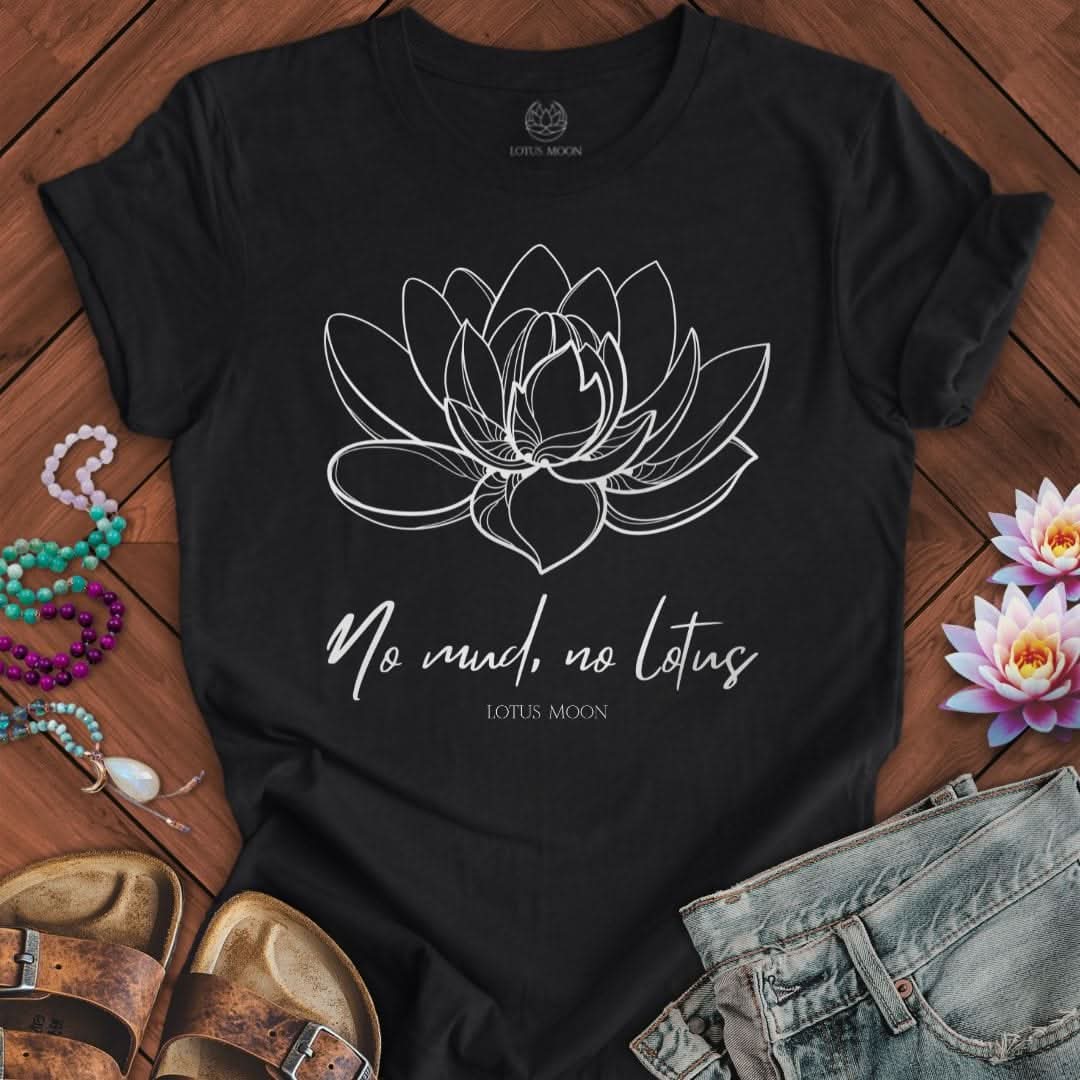 No Mud No Lotus Tee Solid Black Blend