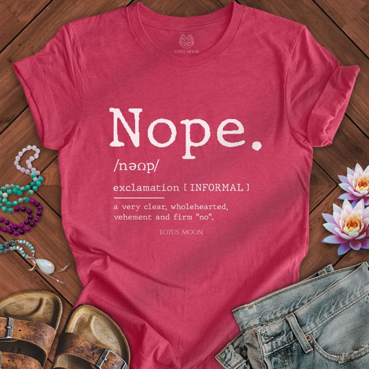 Nope Definition Tee Heather Raspberry