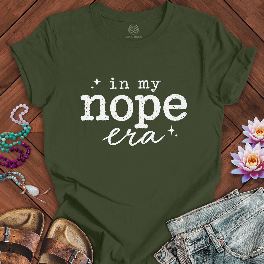 Printify T-Shirt Nope Era Tee Military Green / S