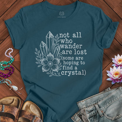 Printify T-Shirt Not All Who Wander Tee Deep Teal / S