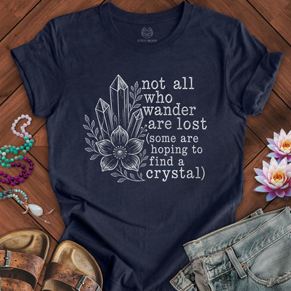 Printify T-Shirt Not All Who Wander Tee Heather Midnight Navy / S
