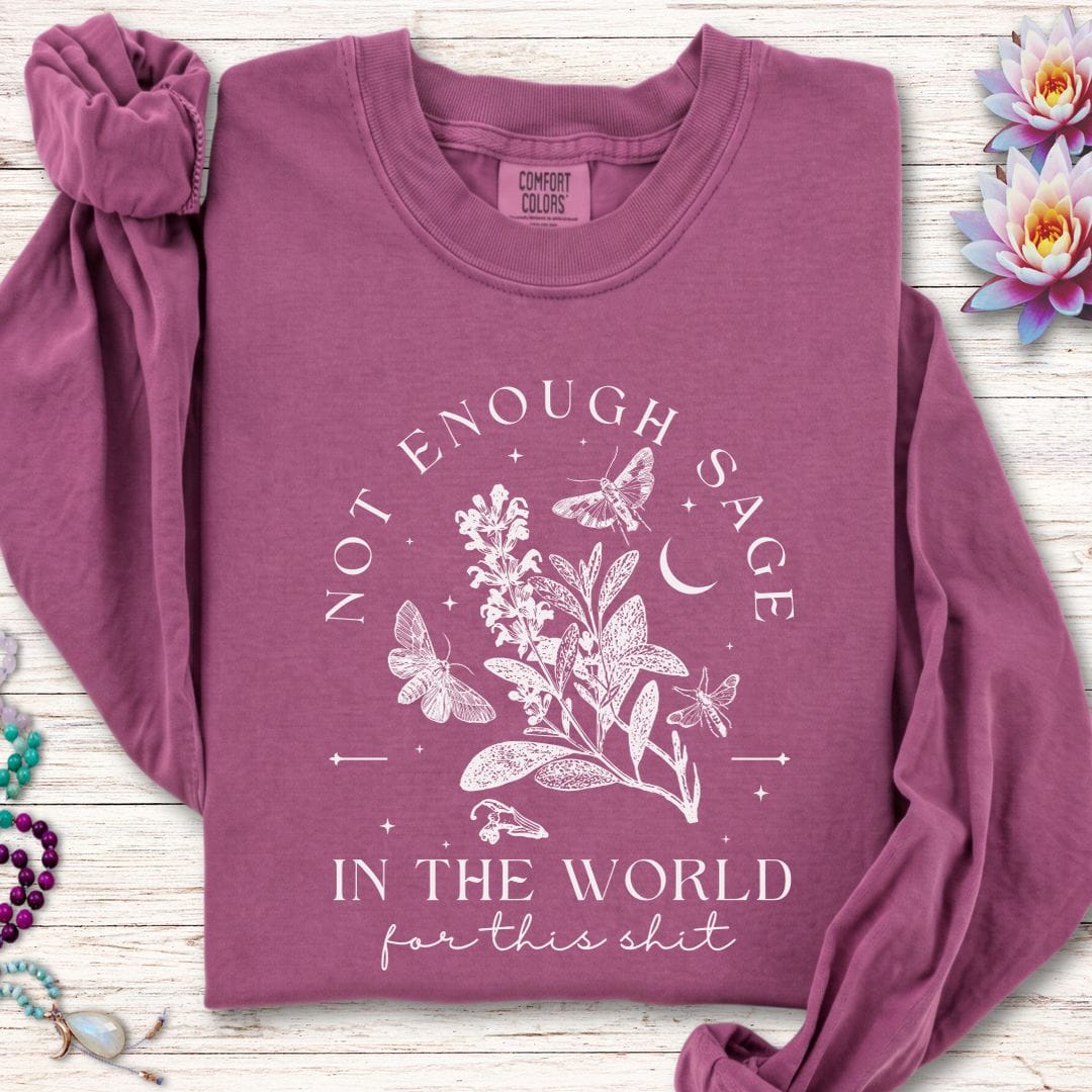 Printify Long-sleeve Not Enough Sage Long Sleeve Tee Berry / S