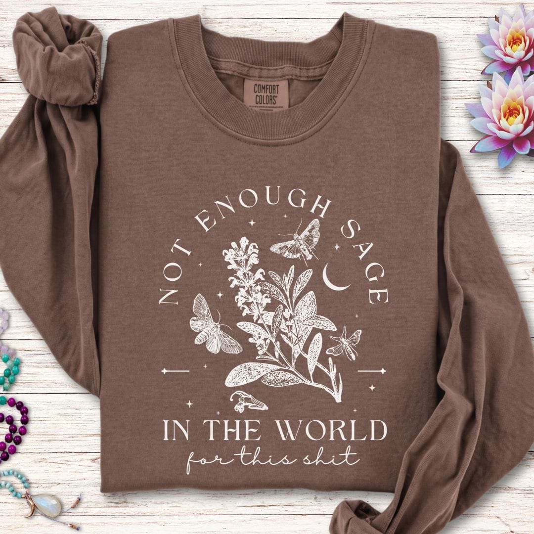Printify Long-sleeve Not Enough Sage Long Sleeve Tee Espresso / S