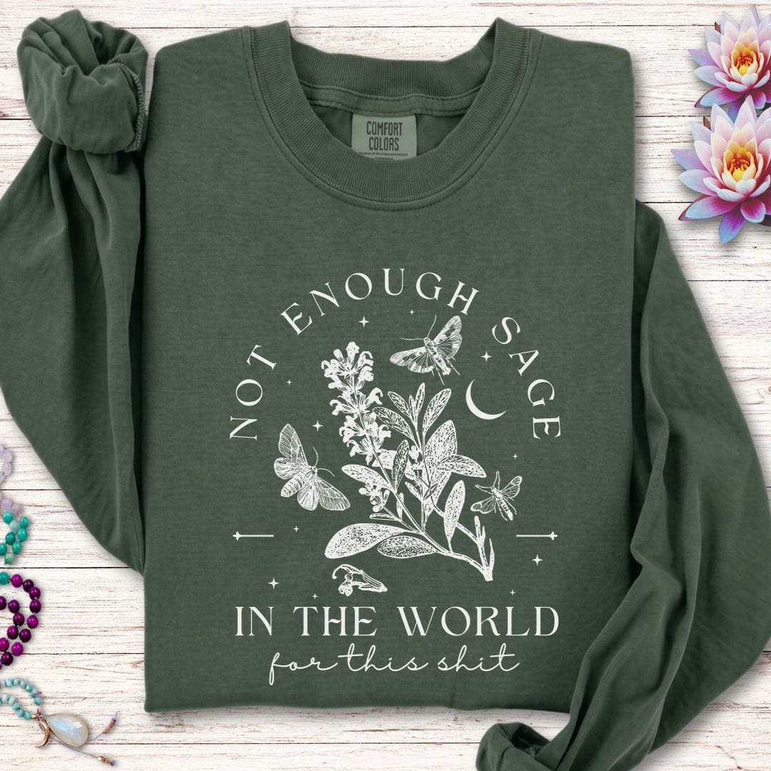 Printify Long-sleeve Not Enough Sage Long Sleeve Tee Hemp / S
