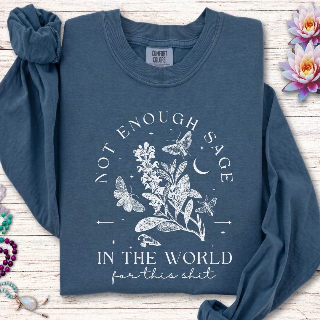 Printify Long-sleeve Not Enough Sage Long Sleeve Tee Midnight / S