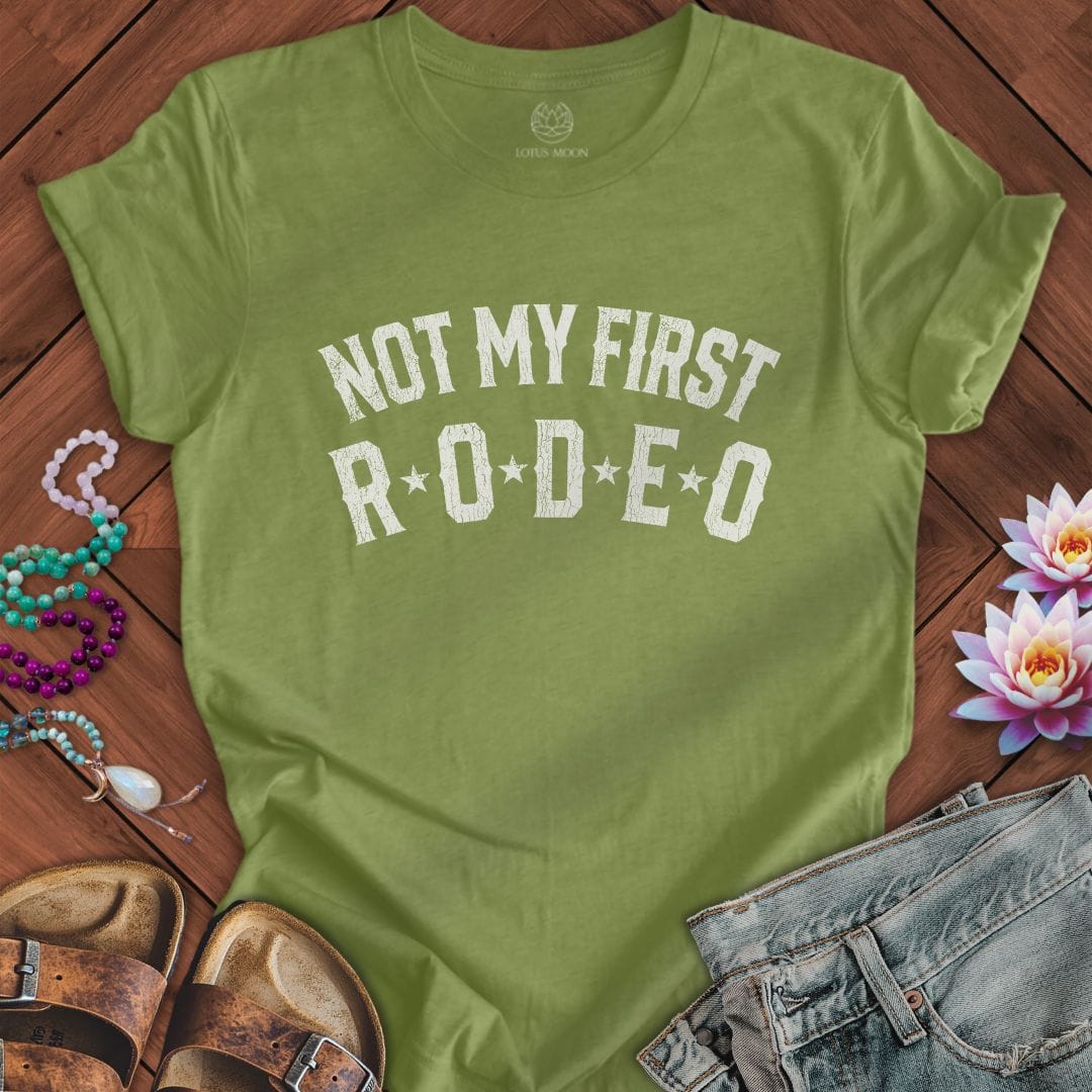 Not My First Rodeo Tee Heather Green