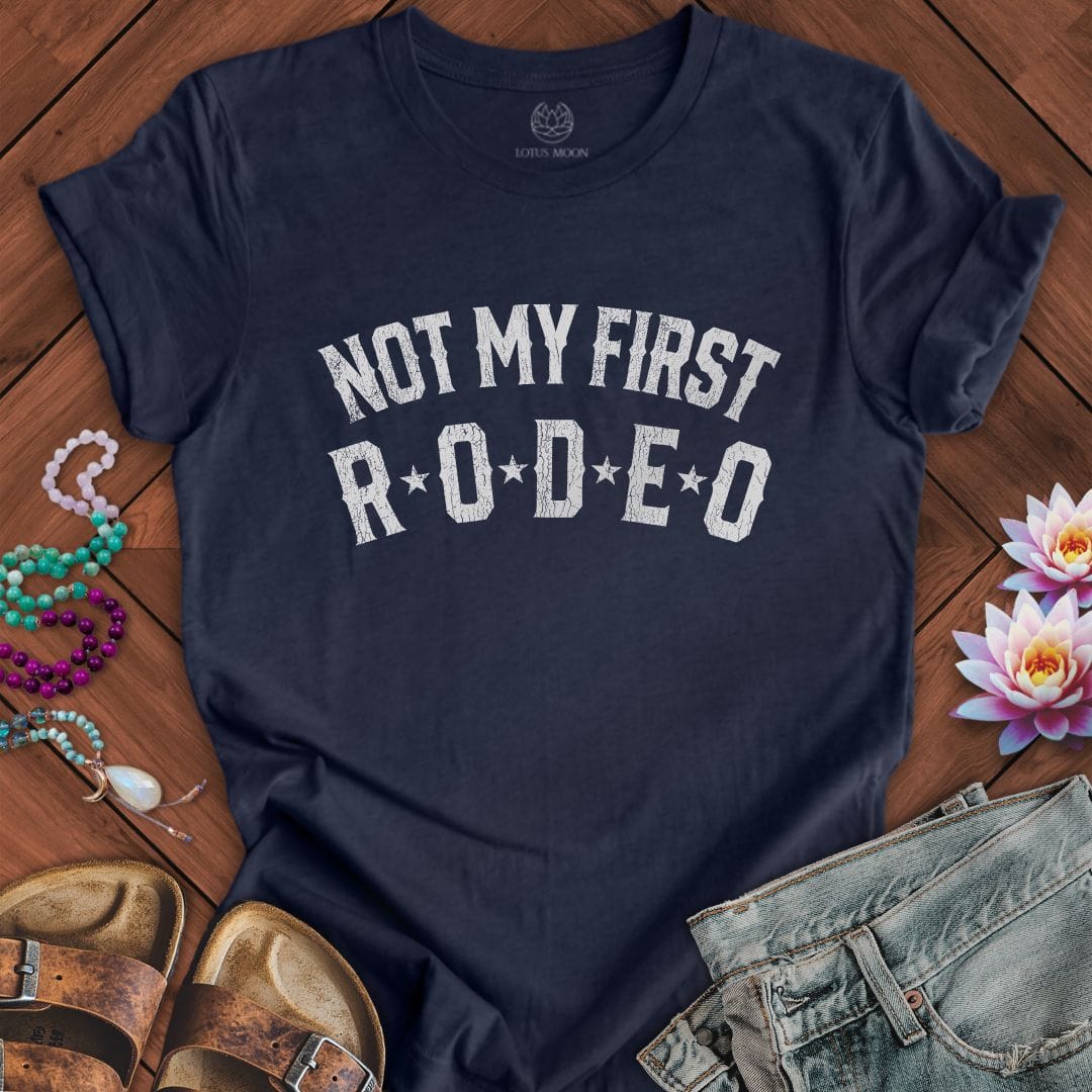 Not My First Rodeo Tee Heather Midnight Navy