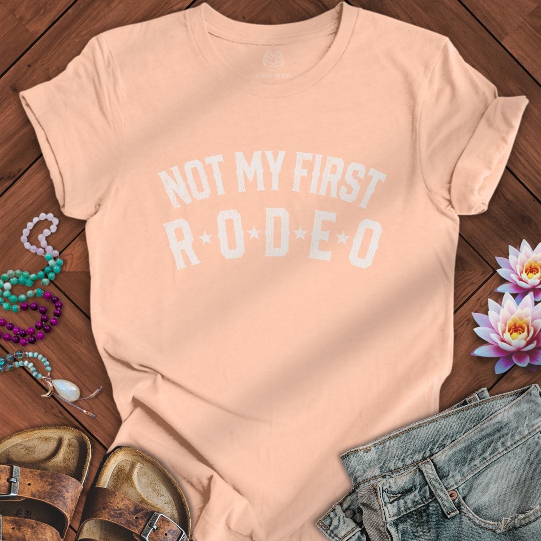 Not My First Rodeo Tee Peach