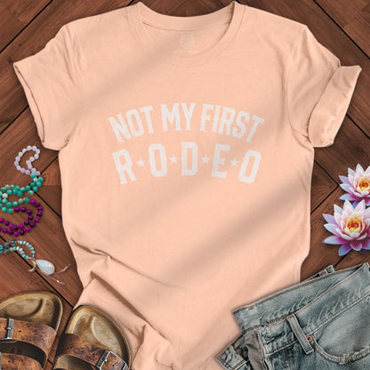 Not My First Rodeo Tee Peach
