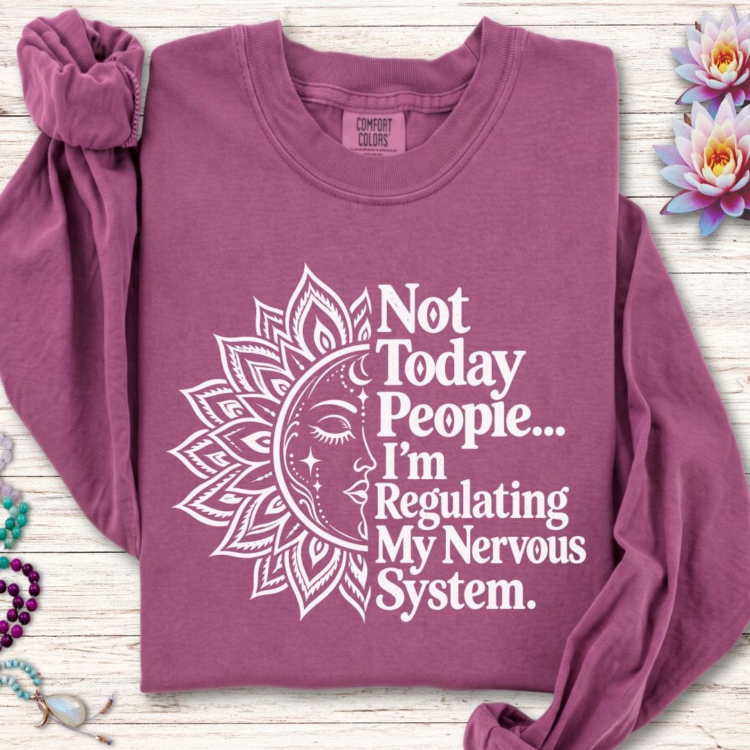 Printify Long-sleeve Not Today Long Sleeve Tee Berry / S