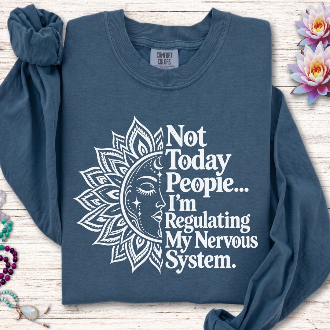 Printify Long-sleeve Not Today Long Sleeve Tee Midnight / S