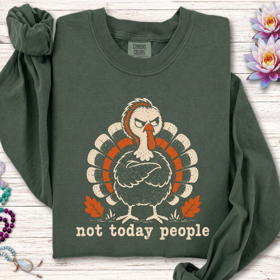 Printify Long-sleeve Not Today People Long Sleeve Tee Hemp / S