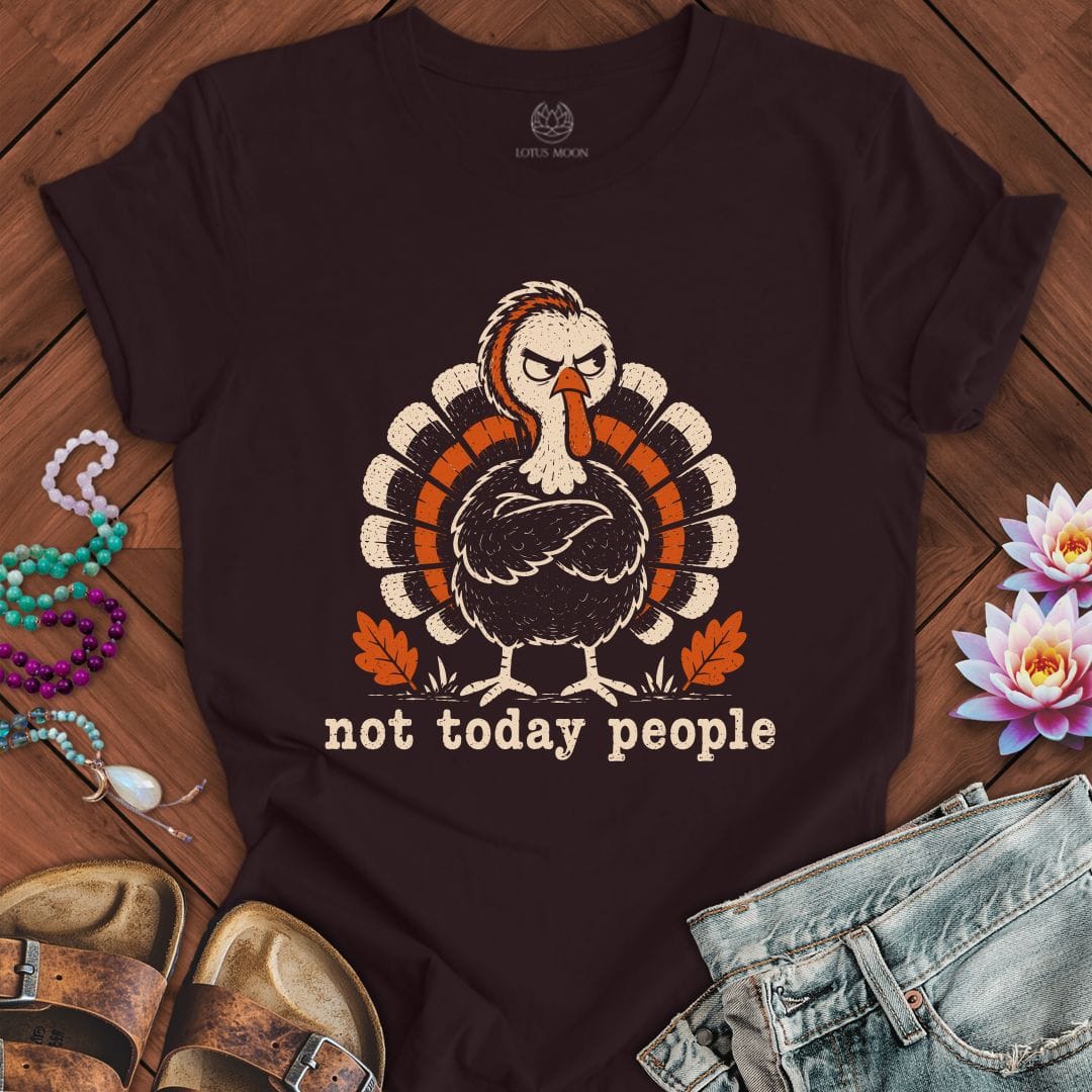 Printify T-Shirt Not Today People Tee Oxblood Black / S