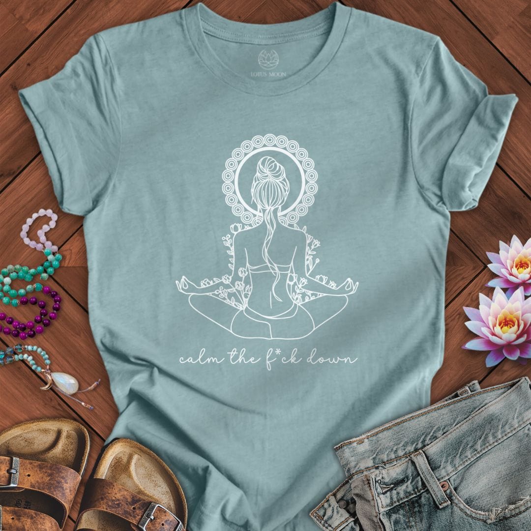 Note to Self Tee Heather Blue Lagoon