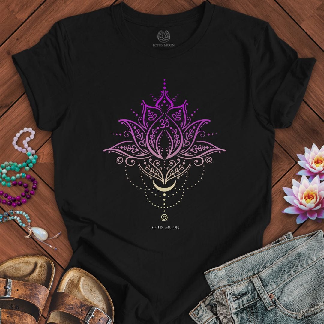 Om Lotus Tee Int Black Heather