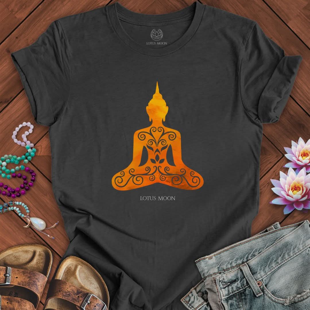 Ornate Buddha Tee Dark Grey Heather