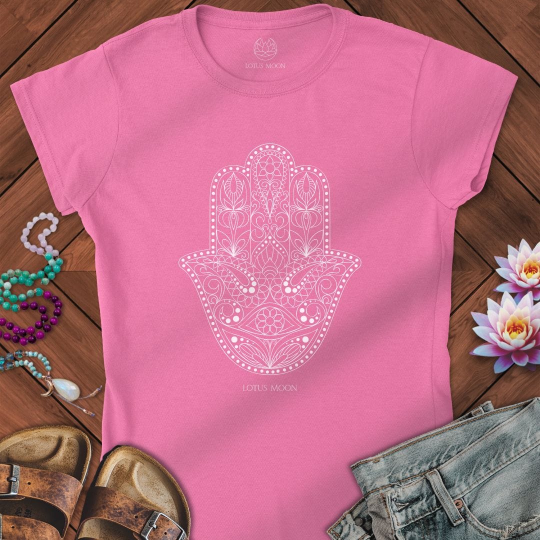 Ornate Hamsa Fitted Tee Azalea