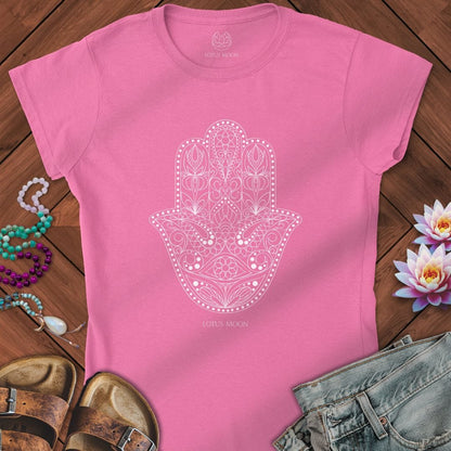 Ornate Hamsa Fitted Tee Azalea