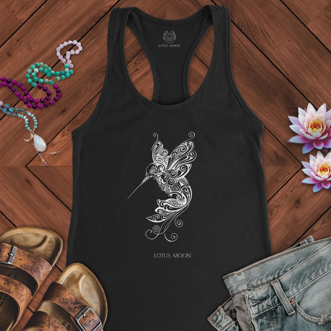 Ornate Hummingbird Tank Solid Black