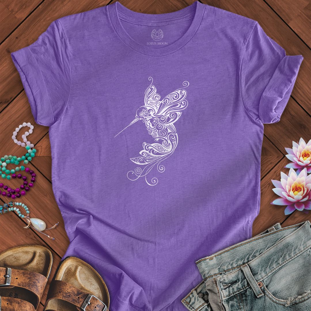 Ornate Hummingbird Tee Heather Team Purple