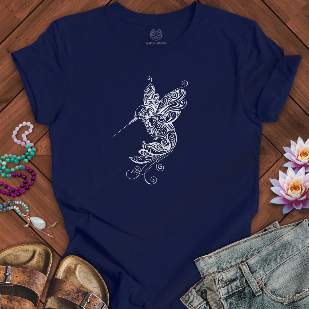 Ornate Hummingbird Tee Navy