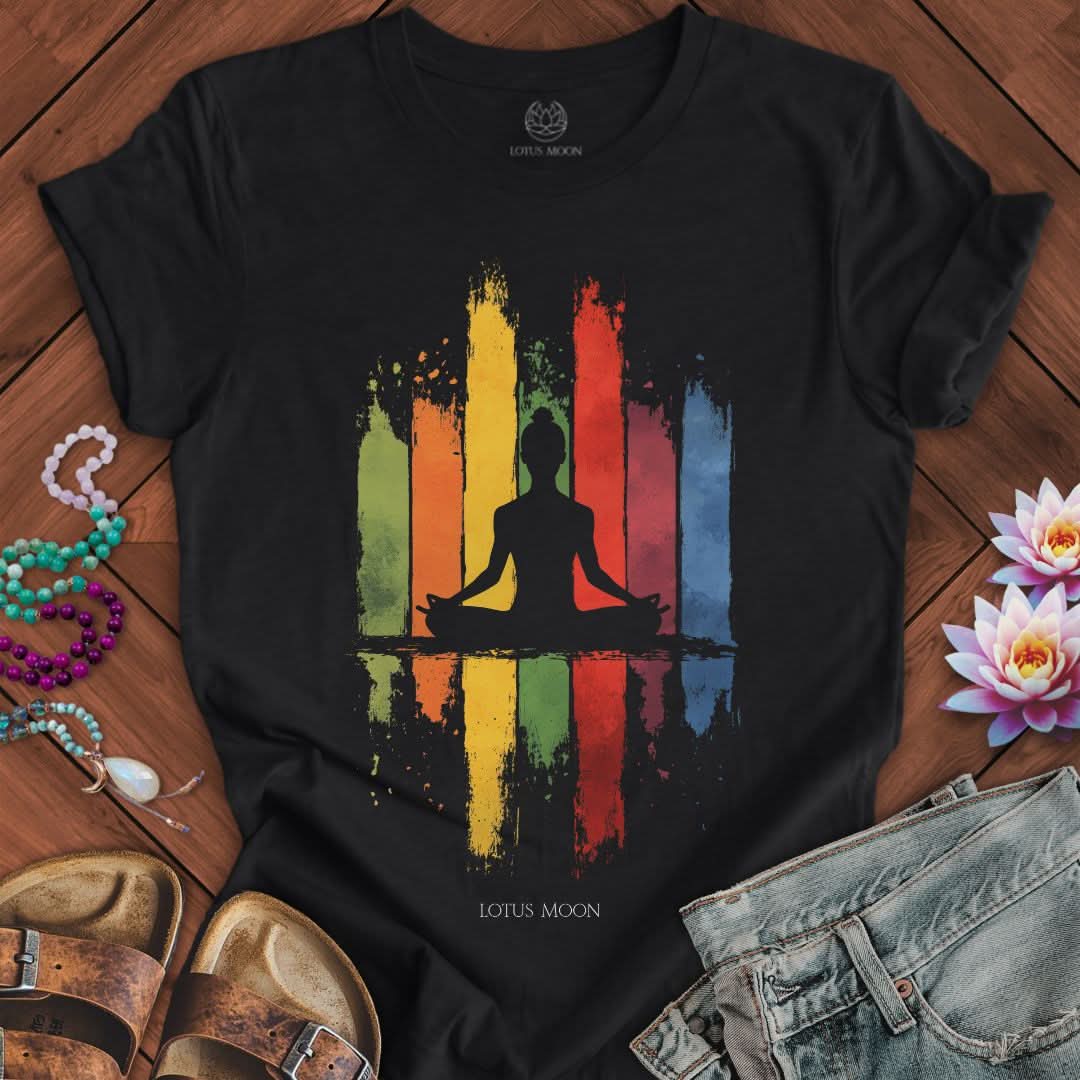 Paint Stripe Meditation Tee Solid Black Blend