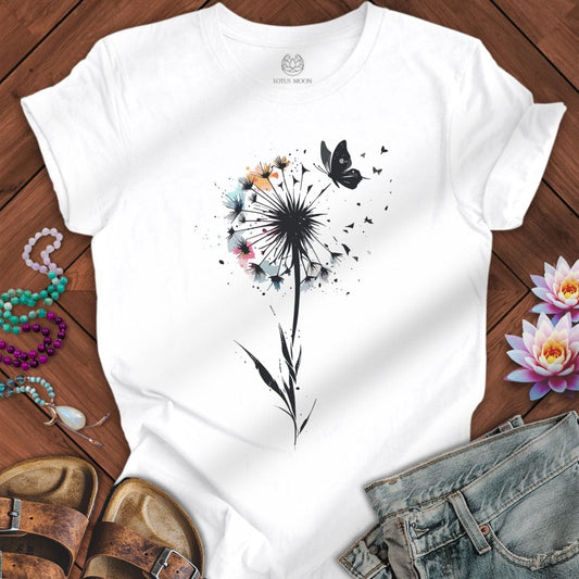 Painted Dandelion Tee White