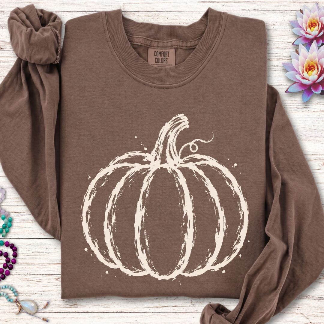 Painted Pumpkin Long Sleeve Tee Espresso