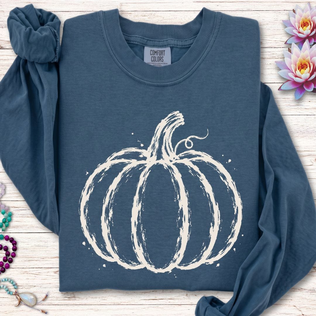 Painted Pumpkin Long Sleeve Tee Midnight