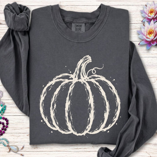 Painted Pumpkin Long Sleeve Tee Pepper
