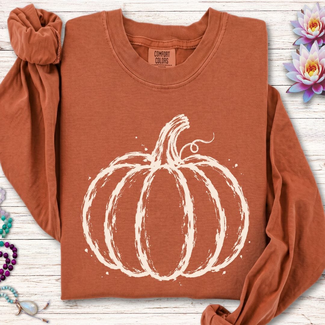 Painted Pumpkin Long Sleeve Tee Yam
