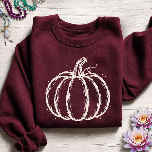 Painted Pumpkin Sweatshirt Maroon
