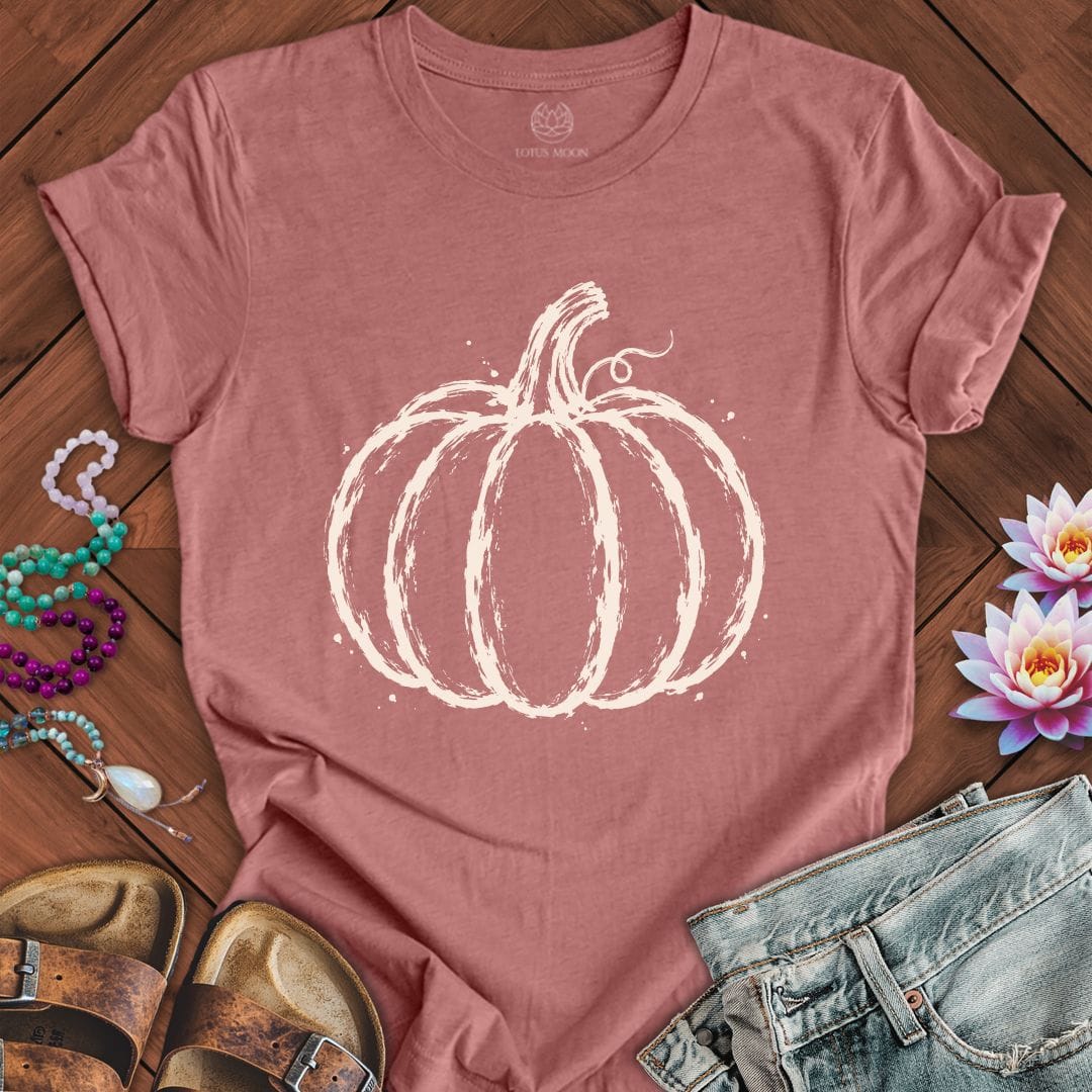Printify T-Shirt Painted Pumpkin Tee Heather Mauve / S