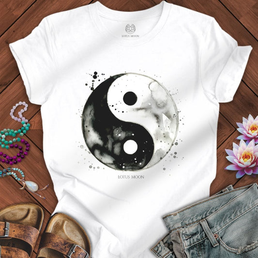 Painted Yin Yang Tee White