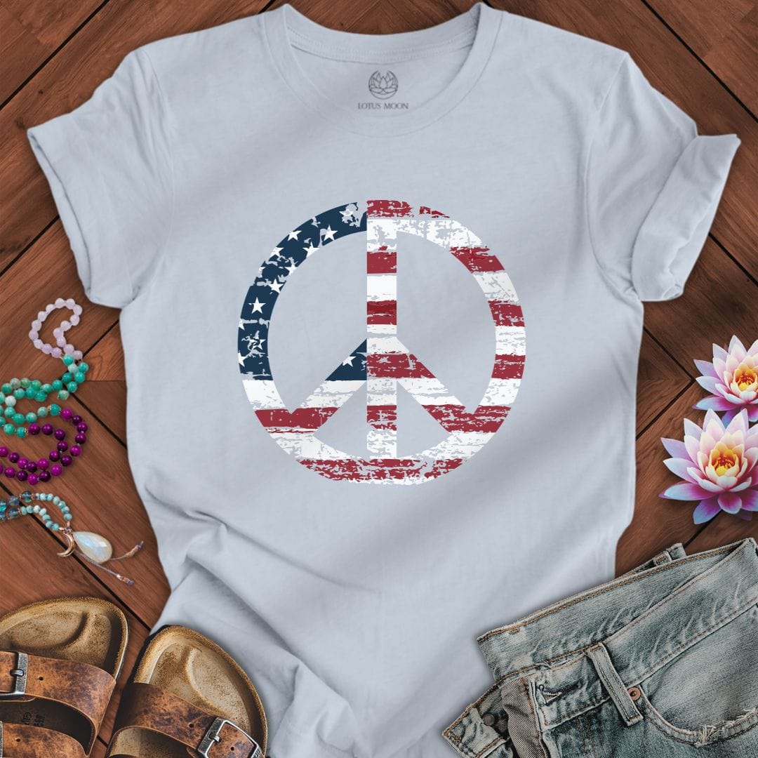 Patriotic Peace Tee Light Blue