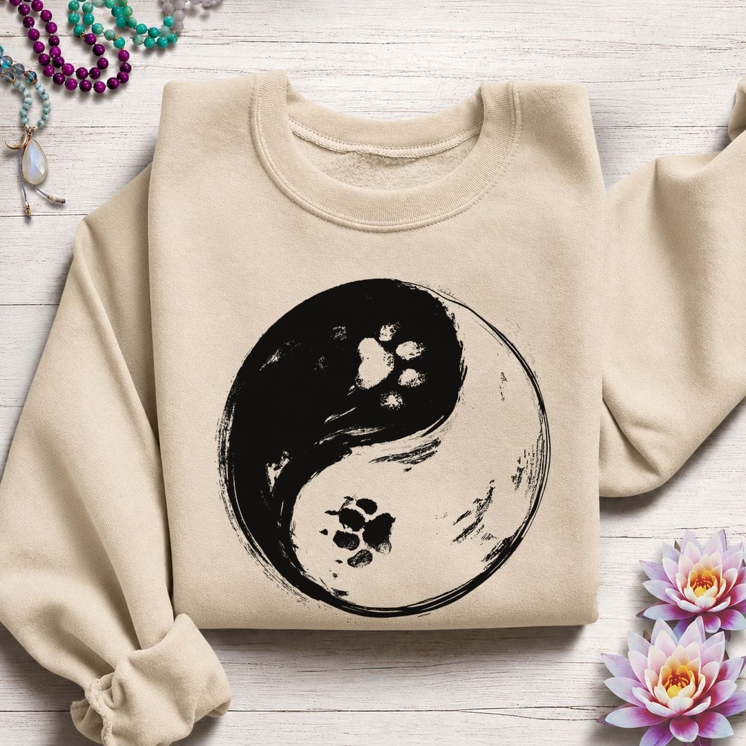 Paw Print Yin Yang Sweatshirt Sand