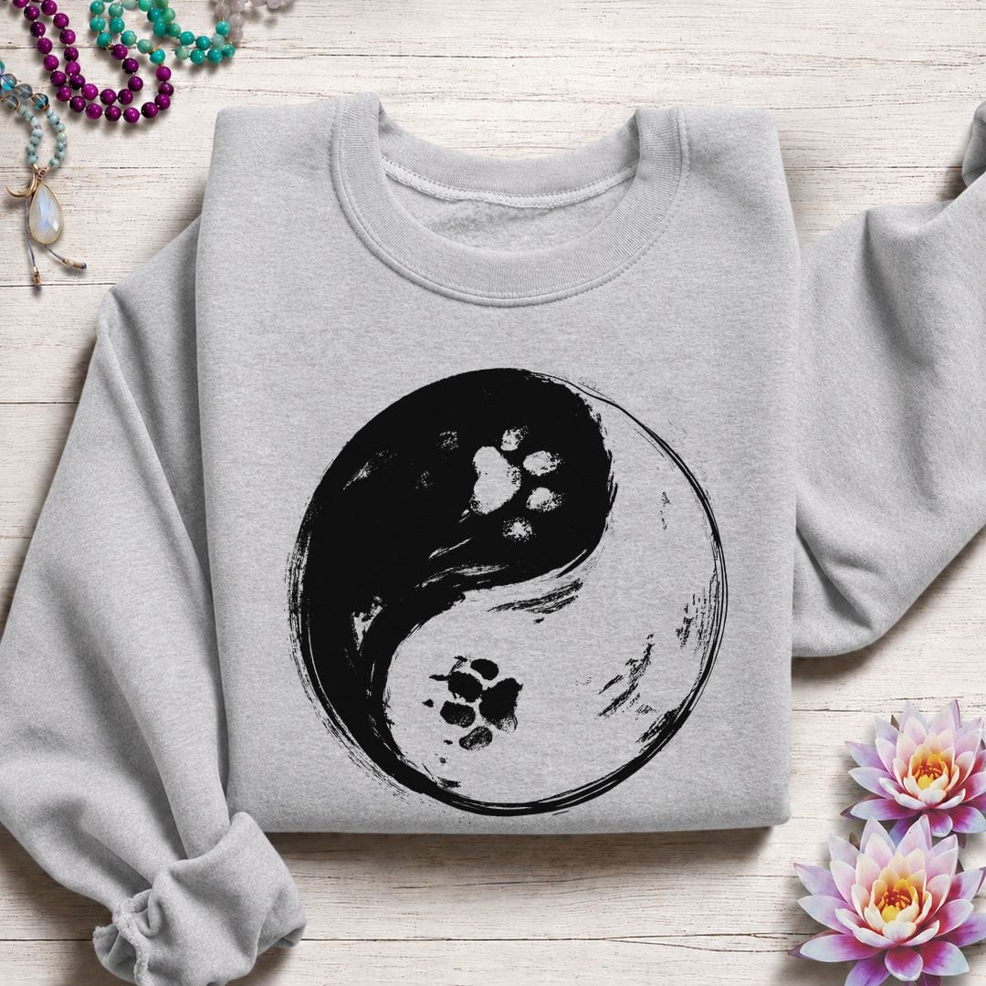 Paw Print Yin Yang Sweatshirt Sport Grey