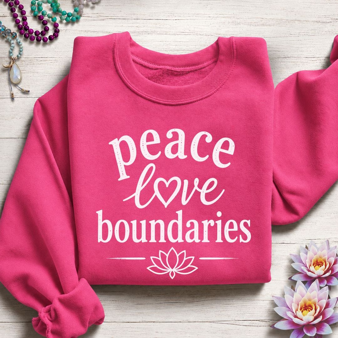 Peace and Boundaries Sweatshirt Heliconia
