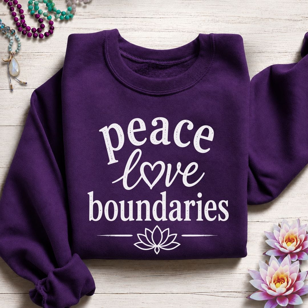 Peace and Boundaries Sweatshirt Purple