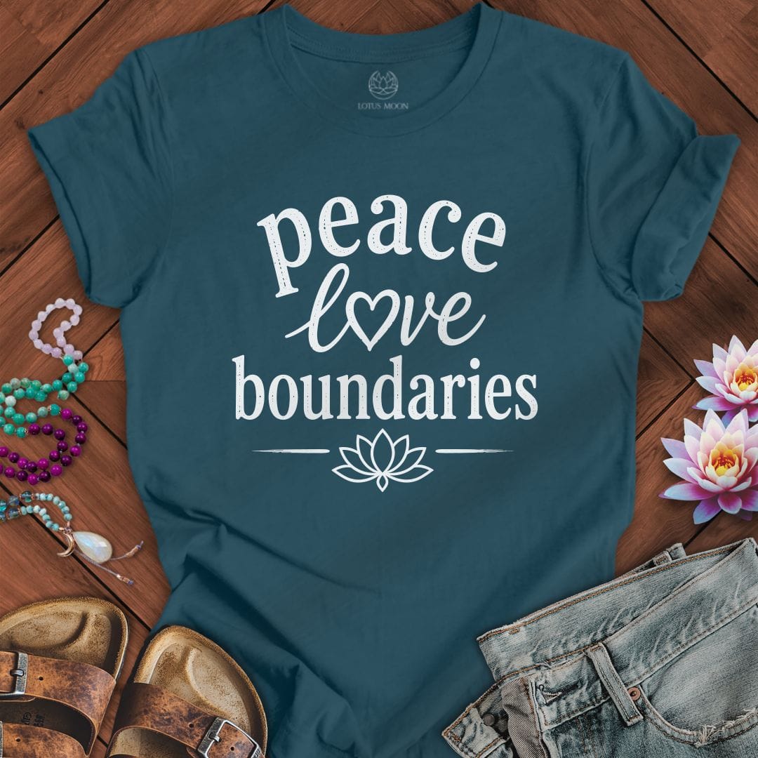 Printify T-Shirt Peace and Boundaries Tee Deep Teal / S