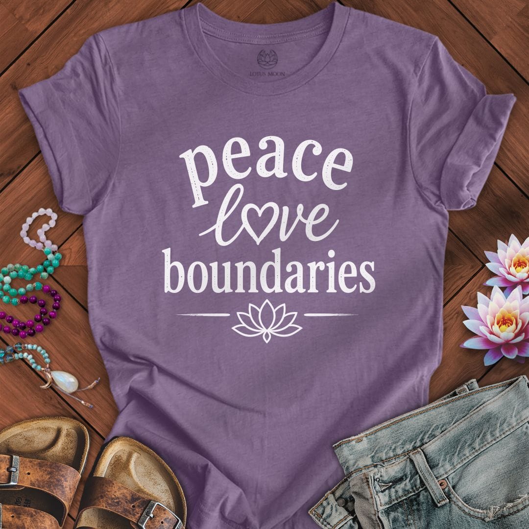 Printify T-Shirt Peace and Boundaries Tee Heather Purple / S