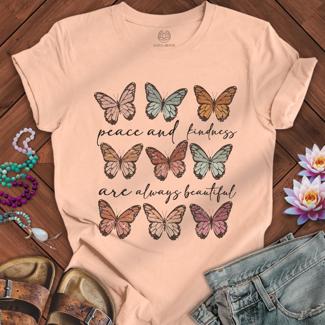 Peace and Kindness Tee Peach