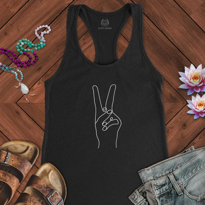 Peace Hand Tank Solid Black