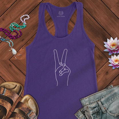 Peace Hand Tank Solid Purple Rush
