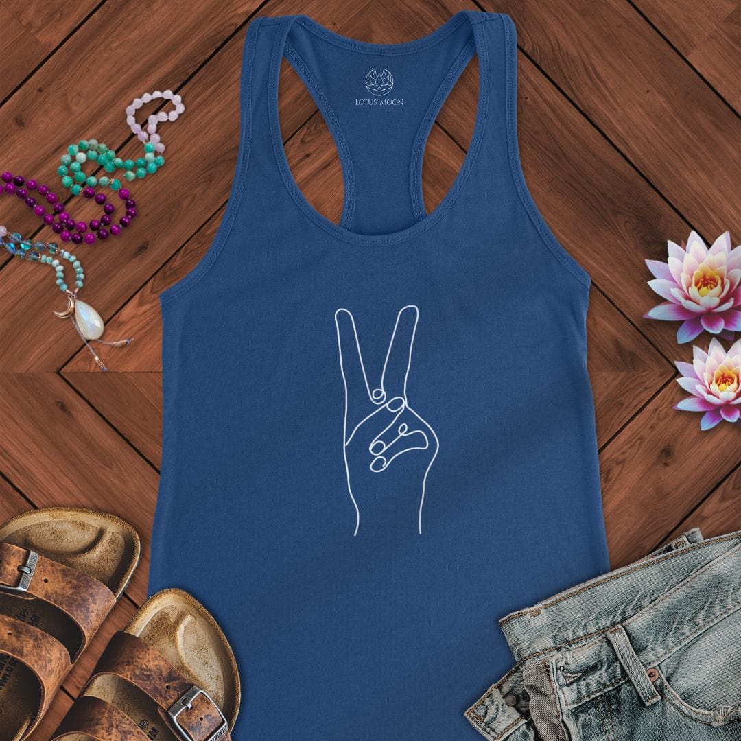 Peace Hand Tank Solid Royal